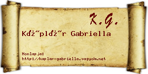 Káplár Gabriella névjegykártya
