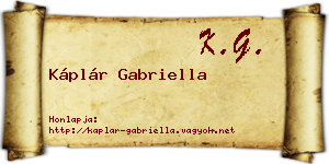 Káplár Gabriella névjegykártya